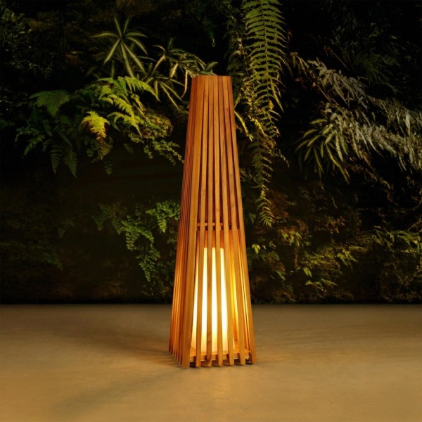Lampe sur pied en bois de teck H100 cm - Taro