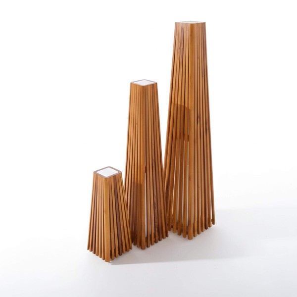 Lampe sur pied en bois de teck H100 cm - Taro