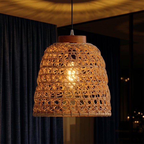 Lampe suspendue en rotin naturel - Meysa
