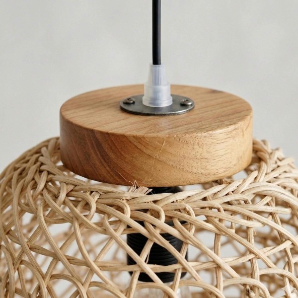 Lampe suspendue en rotin naturel - Meysa