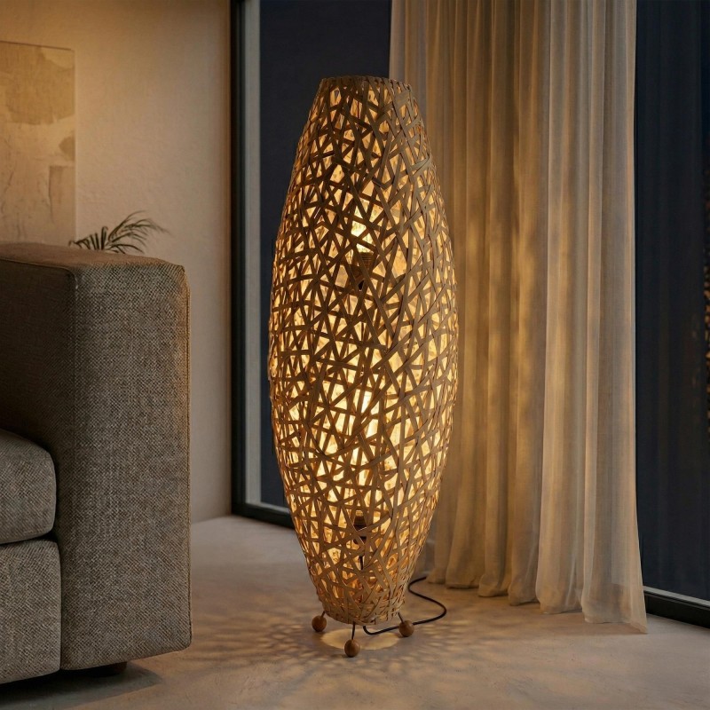 Lampe sur pied en osier - Pataya