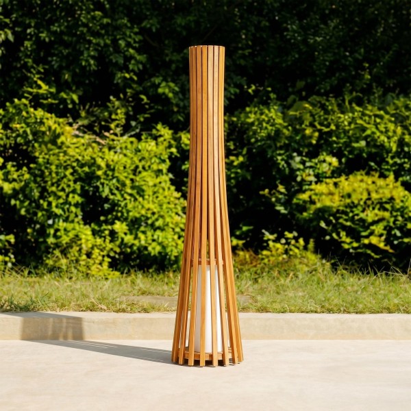 Lampe sur pied en bois de teck H120 cm - Liven