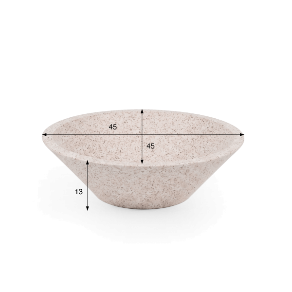 Vasque conique en terrazzo blanc 40 cm x 40 cm - Mohini