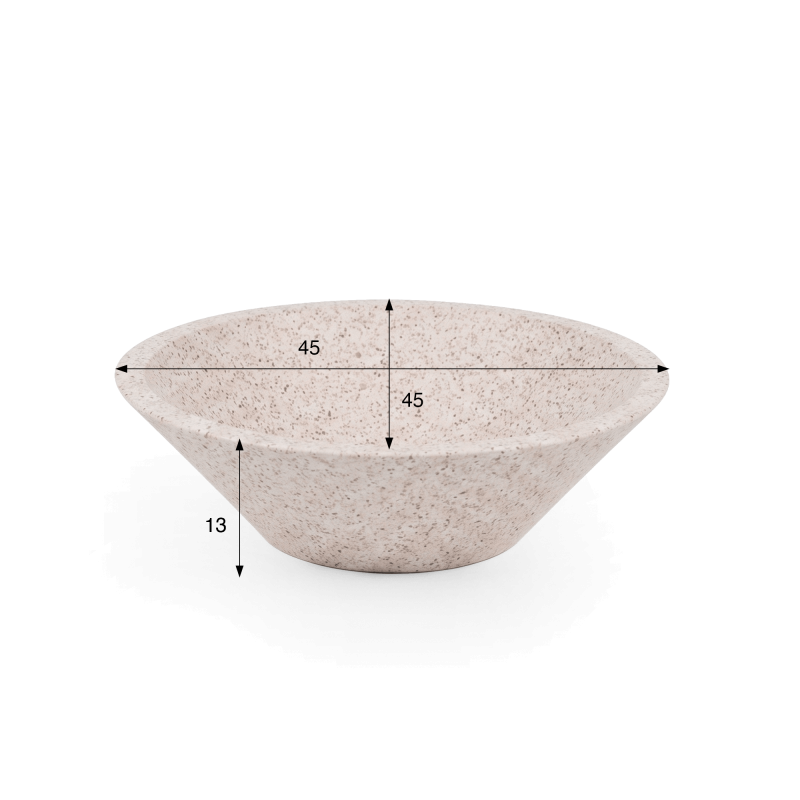 Vasque conique en terrazzo blanc 40 cm x 40 cm - Mohini