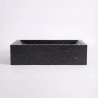 Vasque rectangulaire en terrazzo noir 45 cm x 40 cm - Mayuri