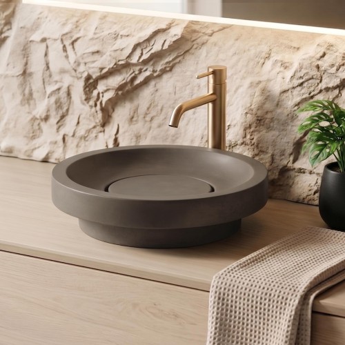 Vasque en béton ronde - Couleur naturelle - Tellure