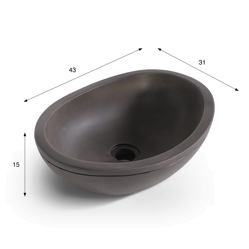 Vasque en béton - Anthracite profond - Mineralis