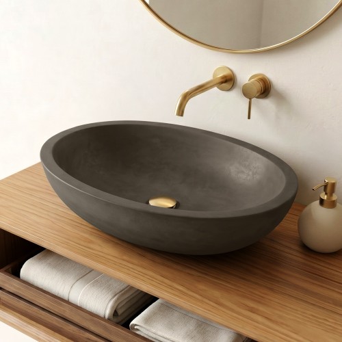 Vasque en béton ovale - Couleur naturelle - Raw Blend