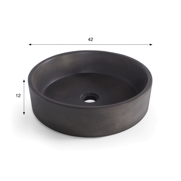 Vasque ronde en béton - Anthracite profond - Mineral