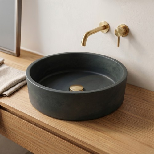 Vasque en béton ronde - Vert cuivre - Mineral