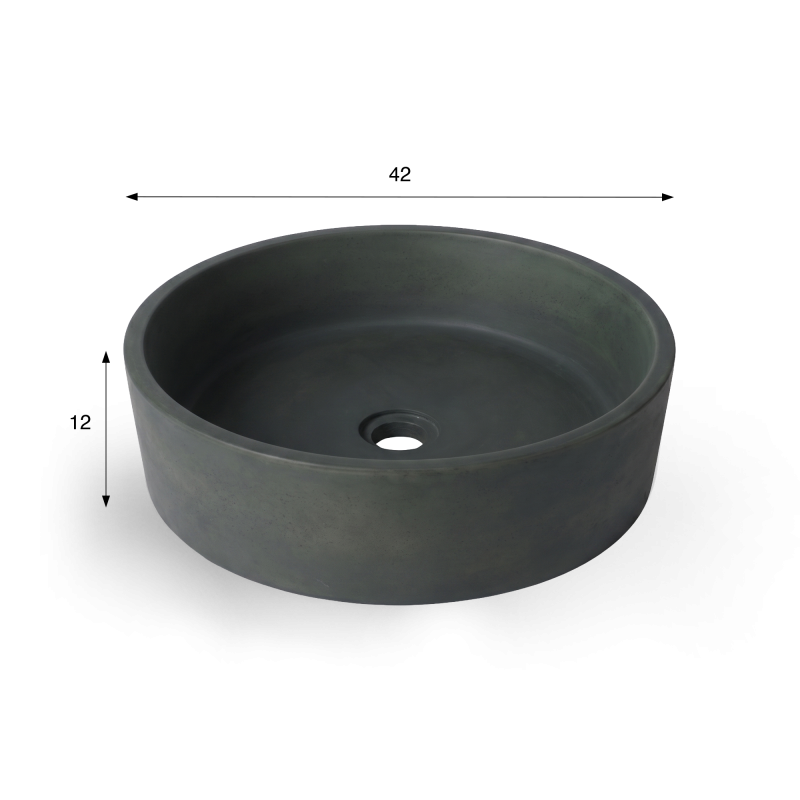 Vasque en béton ronde - Vert cuivre - Mineral