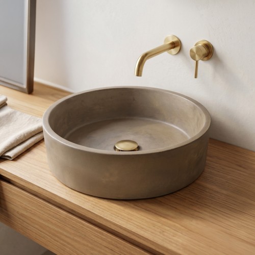 Vasque ronde en béton - Couleur naturelle - Mineral