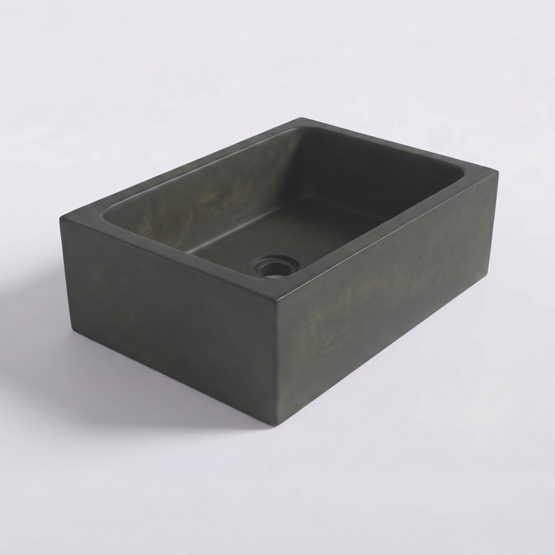 Vasque en béton rectangulaire - Vert cuivre - Slate Wave