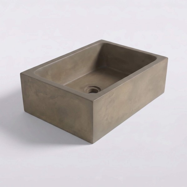 Vasque en béton rectangulaire - Couleur naturelle - Slate Wave