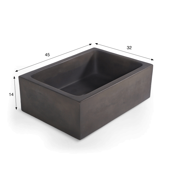 Vasque en béton rectangulaire - Anthracite profond - Slate Wave