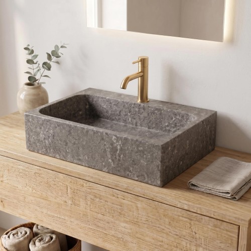 Vasque de salle bain à poser en pierre - Lily
