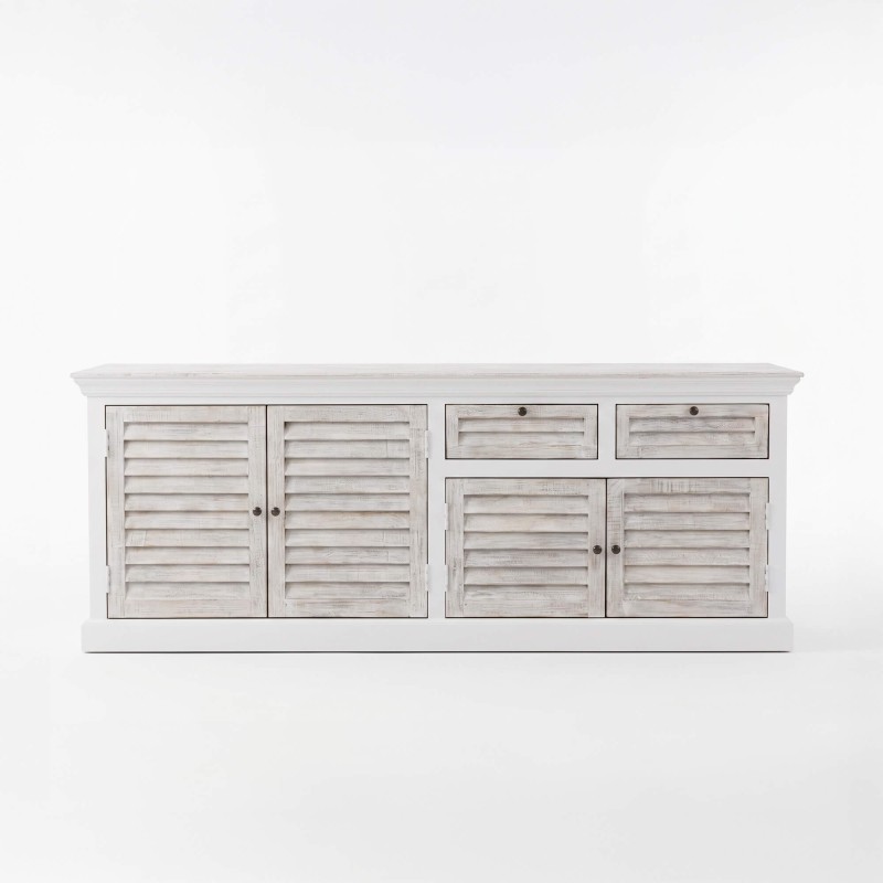 Bahut de salle à manger en bois naturel blanc  210 cm - Sea side