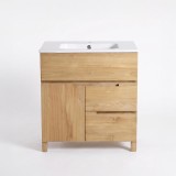 Meuble de salle de bain en bois massif de teck 80 cm - Olwen