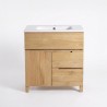 Meuble de salle de bain en bois massif de teck 80 cm - Olwen