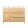 Meuble de salle de bain en bois massif de teck 120 cm - Olwen