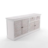 Bahut de salle à manger en bois naturel blanc  210 cm - Sea side
