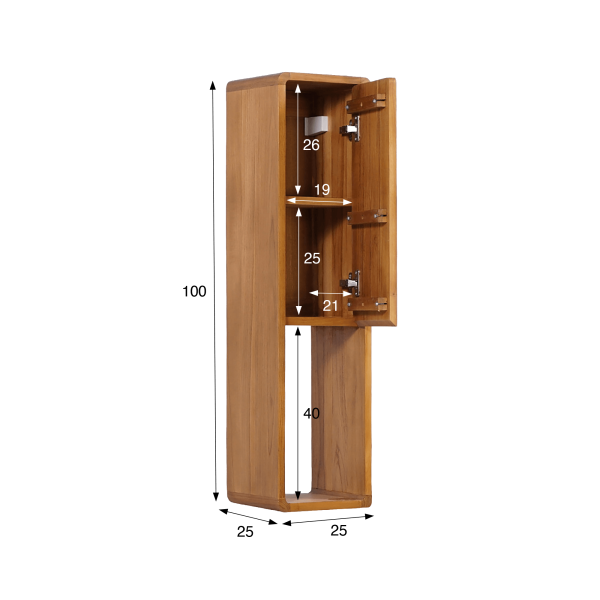Colonne de salle de bain en bois de teck - Amrita