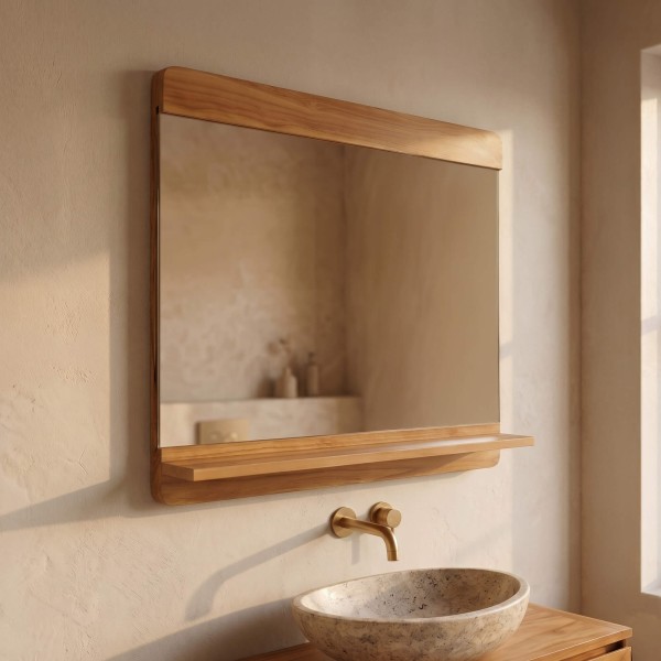 Miroir rectangulaire en teck massif - Amrita