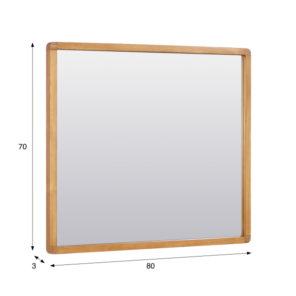 Miroir rectangulaire en bois de teck - Lalia