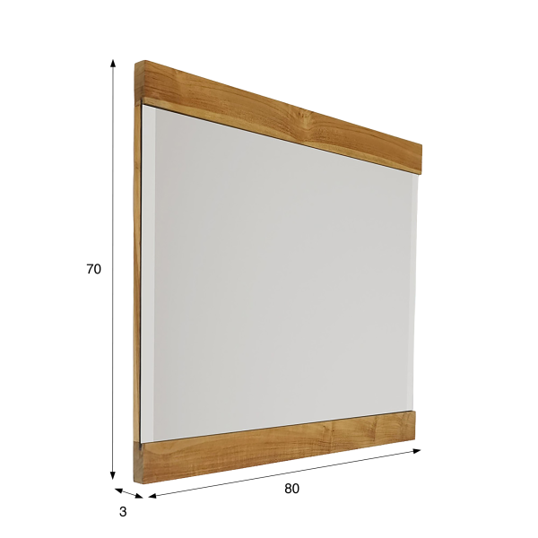 Miroir rectangulaire 80 cm double cadre en bois