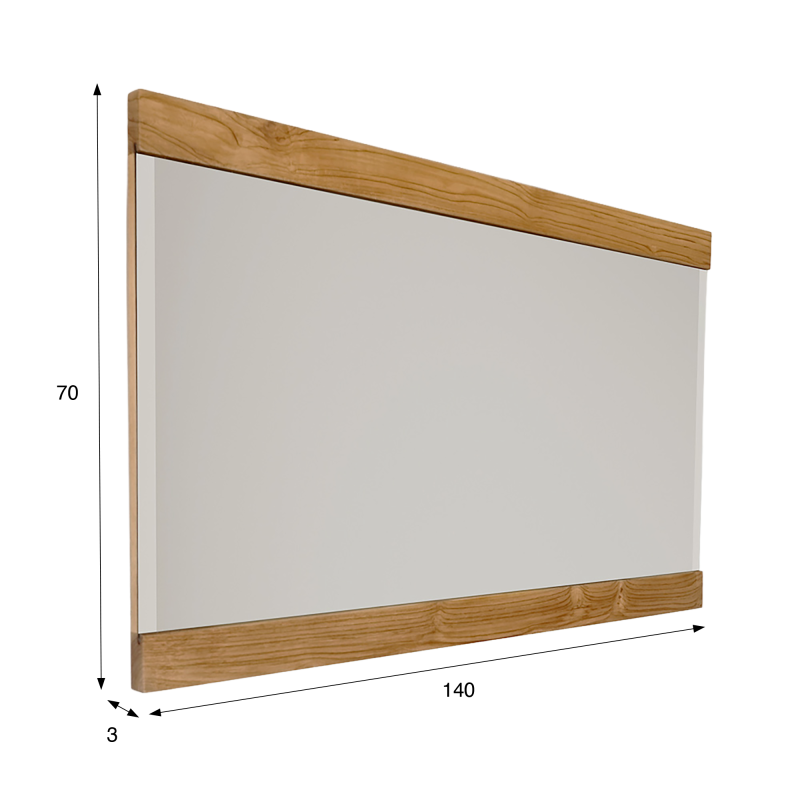 Miroir rectangulaire 140 cm double cadre en bois