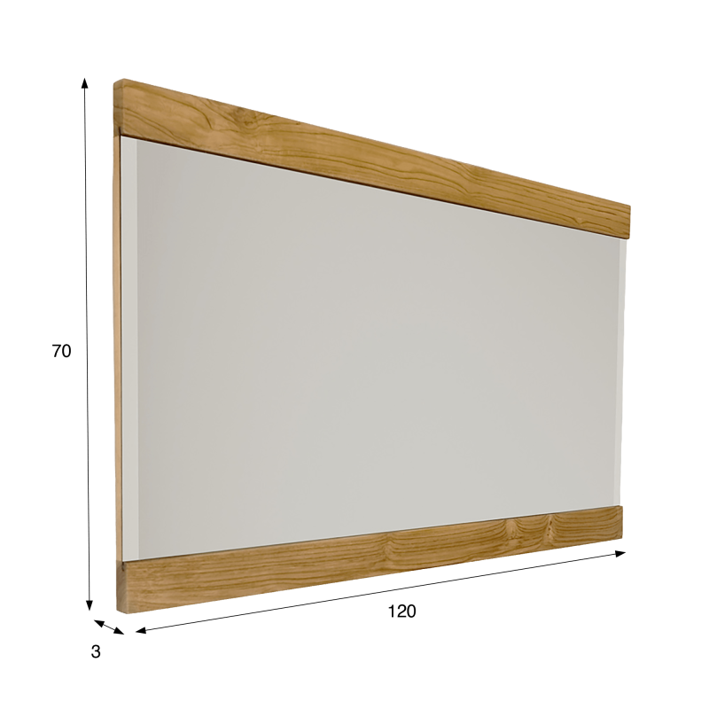 Miroir rectangulaire 120 cm double cadre en bois