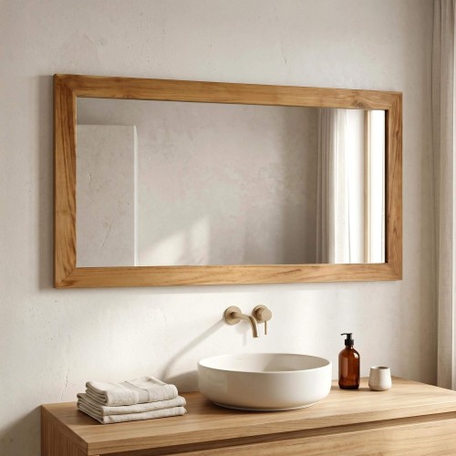 Miroir Rectangulaire 140 cm cadre en teck massif