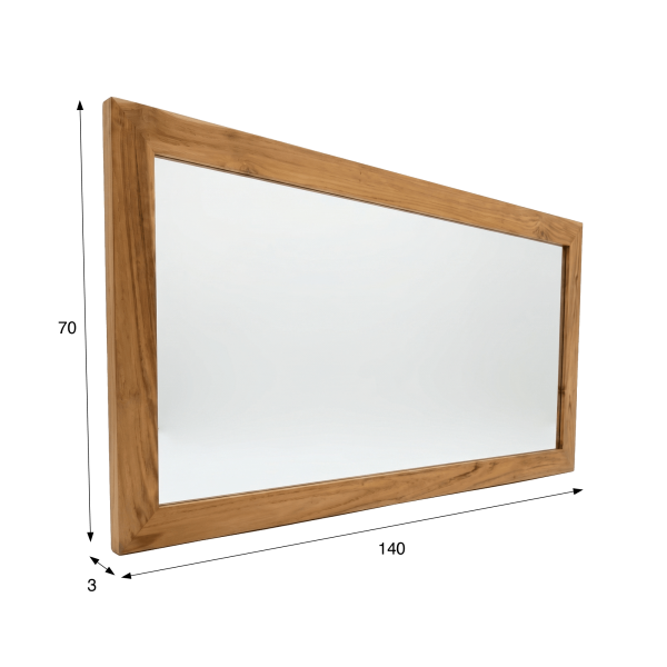 Miroir Rectangulaire 140 cm cadre en teck massif