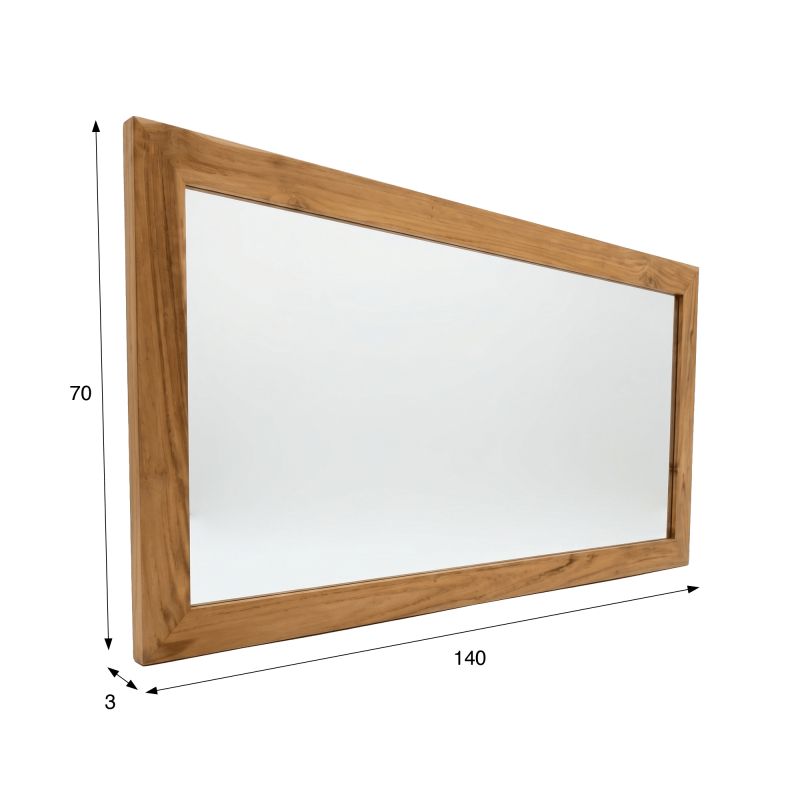 Miroir Rectangulaire 140 cm cadre en teck massif