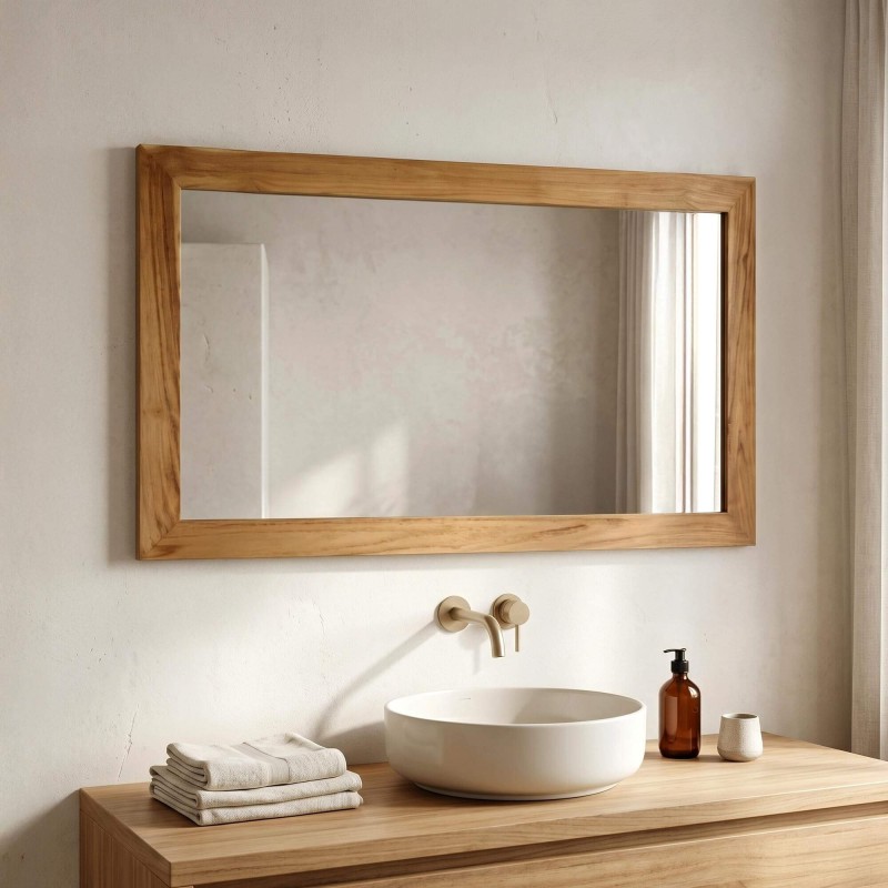 Miroir Rectangulaire 120 cm cadre en teck massif
