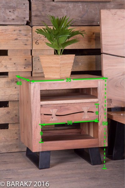 Table de chevet en acacia « Urban Jungle »