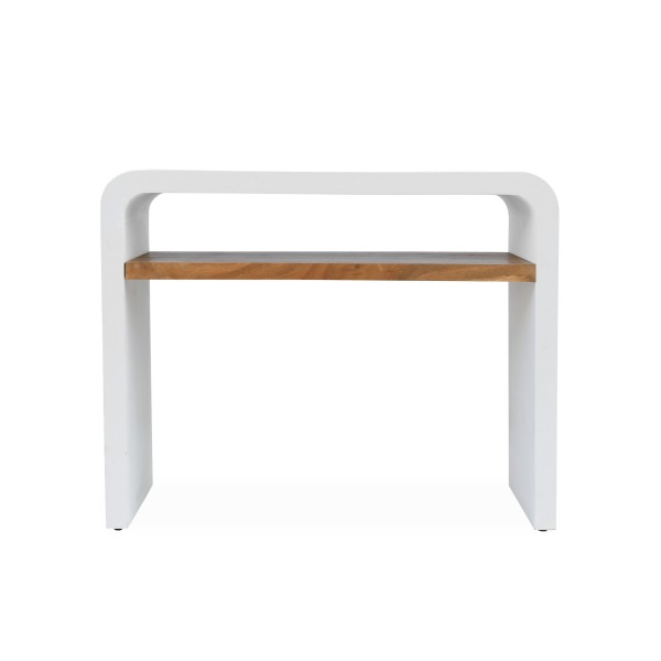 Console d'entrée effet béton et bois massif d'acacia - Mineralis