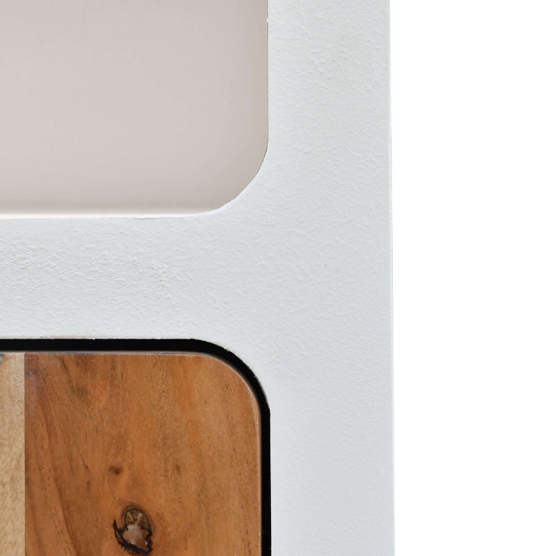 Buffet de salle à manger effet béton et bois massif d'acacia 90 cm - Mineralis