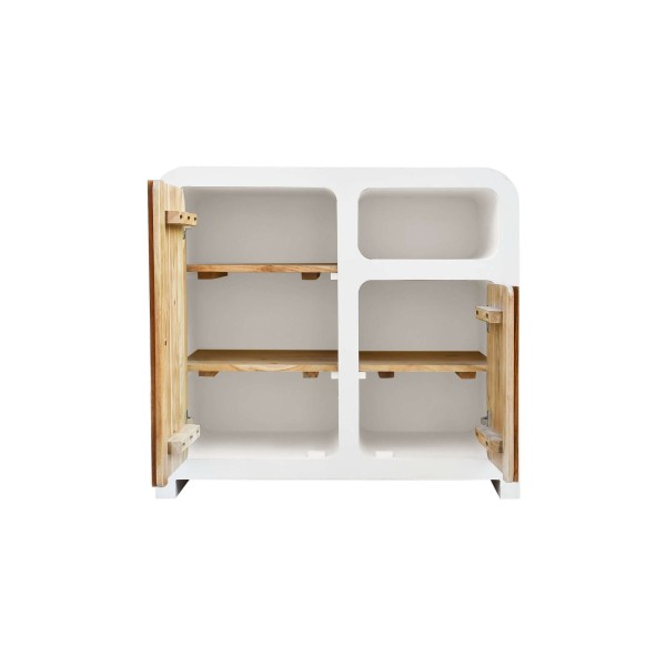 Buffet de salle à manger effet béton et bois massif d'acacia 90 cm - Mineralis