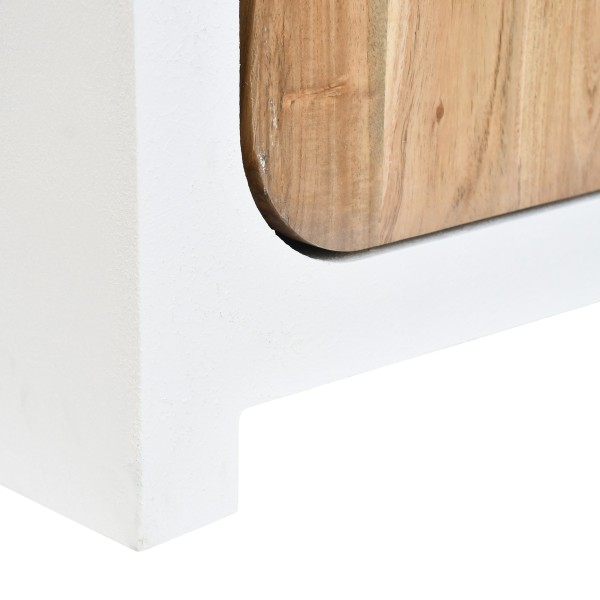 Bahut de salle à manger effet béton et bois massif d'acacia - Mineralis