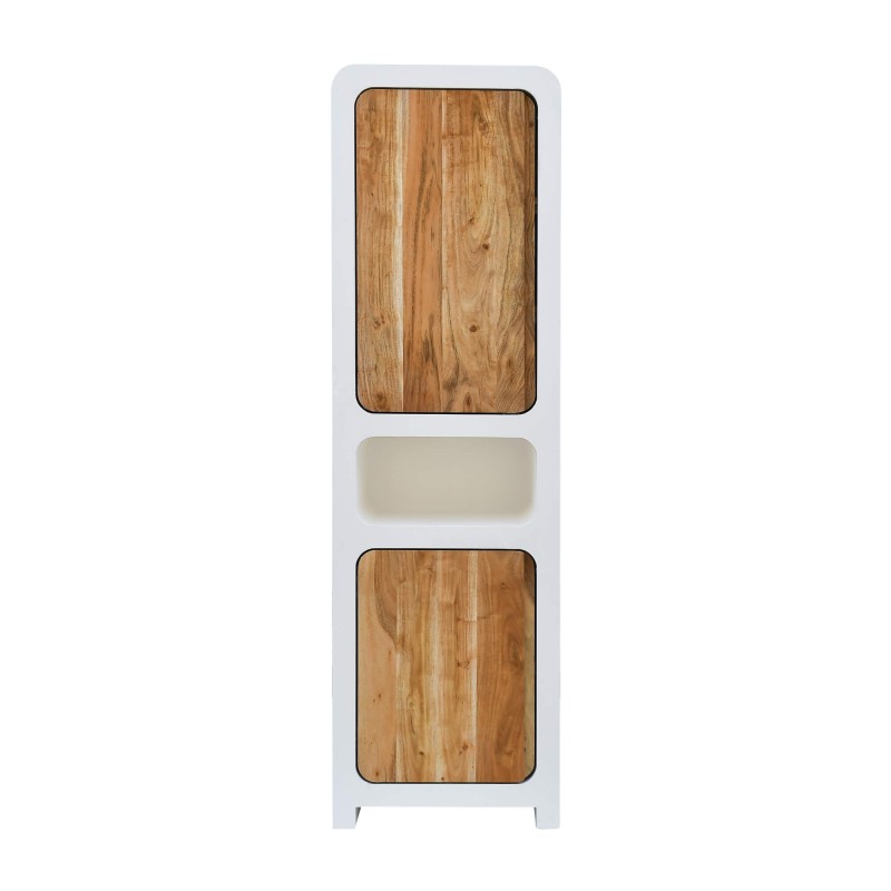 Armoire effet béton et bois massif d'acacia 50 cm - Mineralis