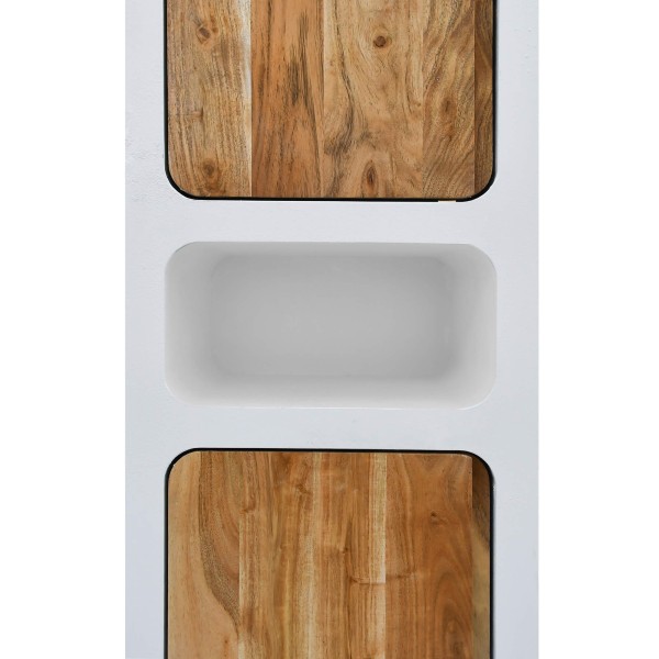 Armoire effet béton et bois massif d'acacia 50 cm - Mineralis