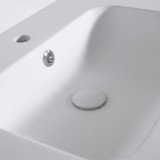Meuble de salle de bain en bois massif de teck 80 cm, finition mat - Olwen