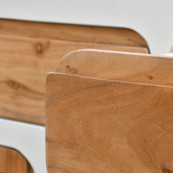 Meuble sous vasque effet béton et bois massif d'acacia 140 cm - Mineralis