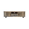 Meuble TV en bois foncé brut et ancien 160 cm - Antique