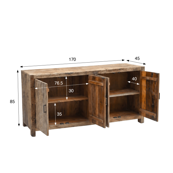 Buffet en bois massif brut et ancien - Antique