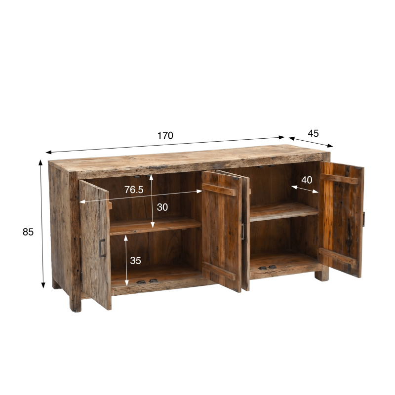 Buffet en bois massif brut et ancien - Antique