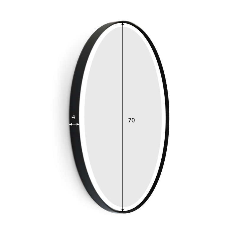 Miroir rond 70 cm avec cadre en fer