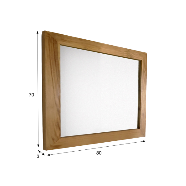Miroir Rectangulaire 80 cm cadre en teck massif