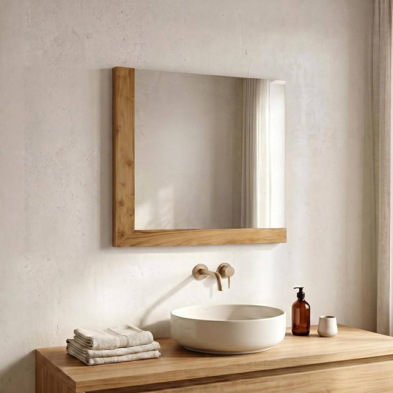 Miroir rectangulaire 80 cm avec cadre en L